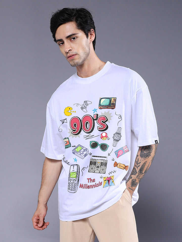 THE MILLENNIALS Men Printed Oversized  T-Shirt