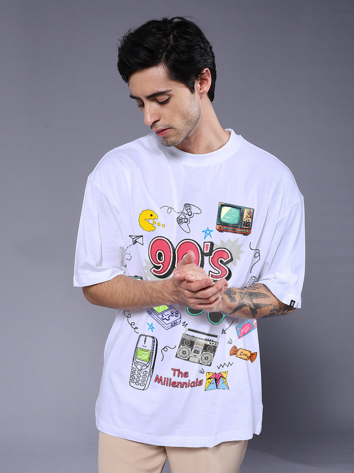 THE MILLENNIALS Men Printed Oversized  T-Shirt