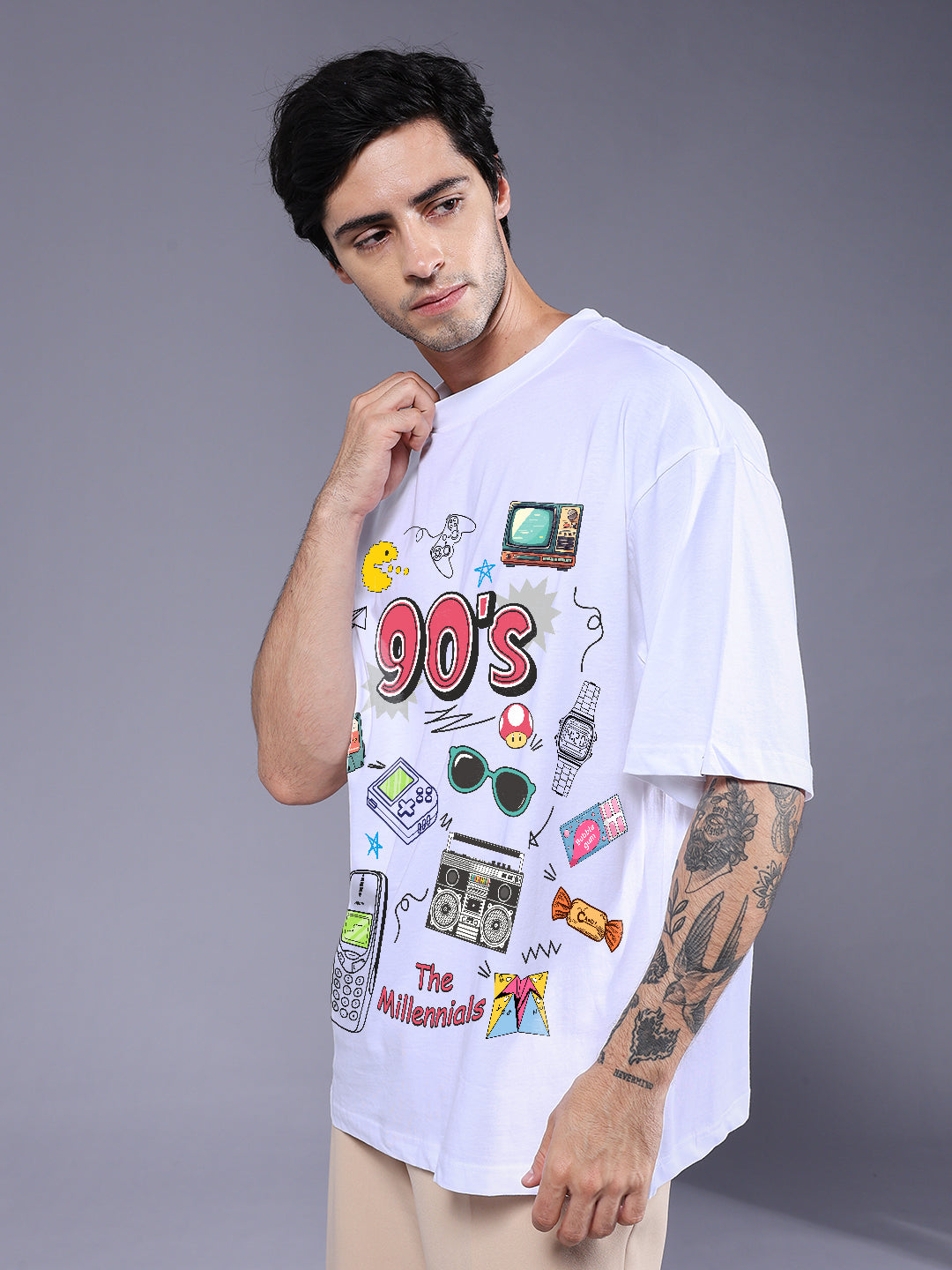 THE MILLENNIALS Men Printed Oversized  T-Shirt
