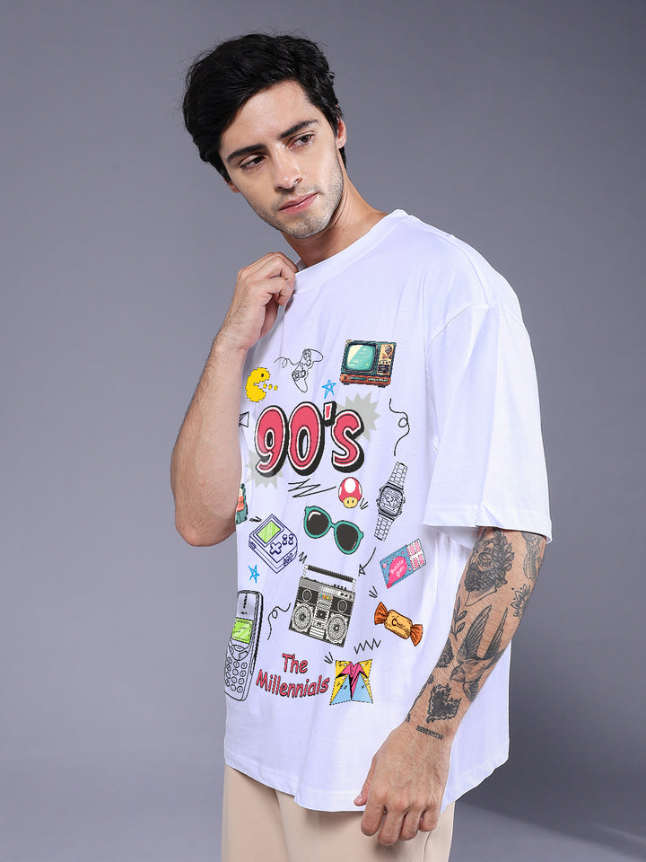 THE MILLENNIALS Men Printed Oversized  T-Shirt