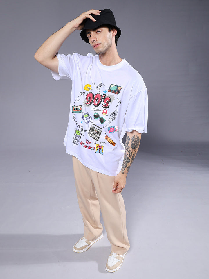 THE MILLENNIALS Men Printed Oversized  T-Shirt