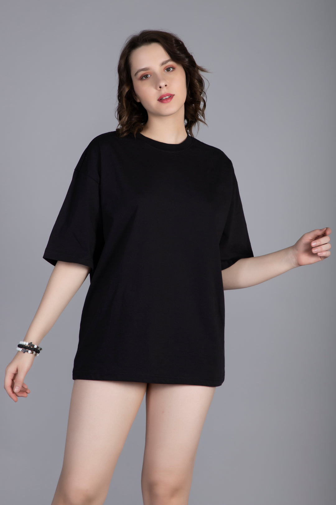 Solid Oversized T-Shirt Women Combo - Pack of 4