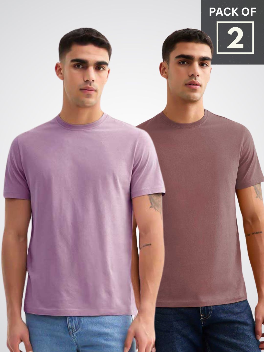Solid Half Sleeve T-Shirt Men Combo - pack of 2