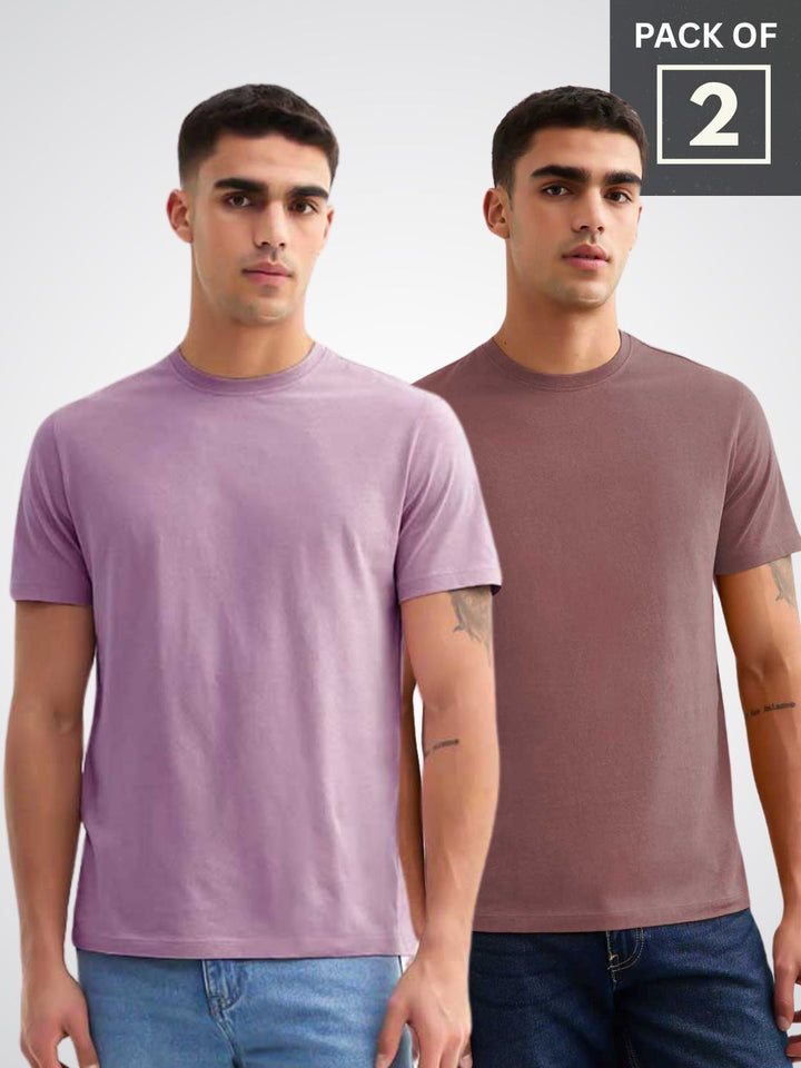 Solid Half Sleeve T-Shirt Men Combo - pack of 2