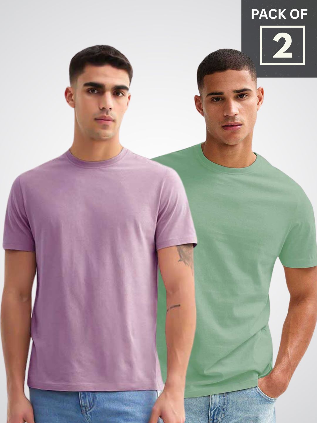 Solid Half Sleeve T-Shirt Men Combo - pack of 2