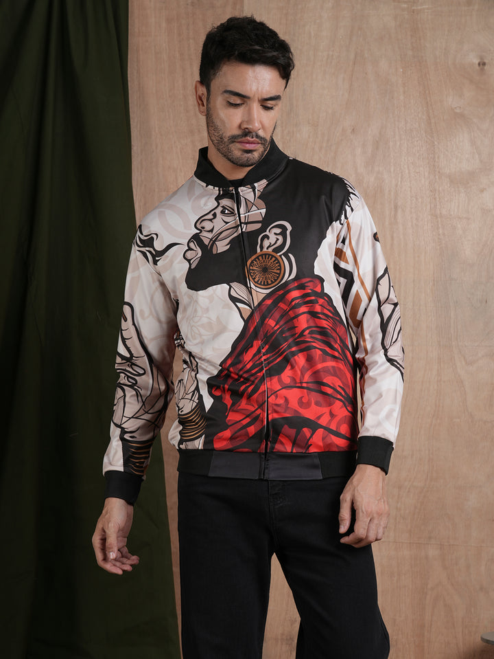 Men Graphic Printed Bomber Jacket