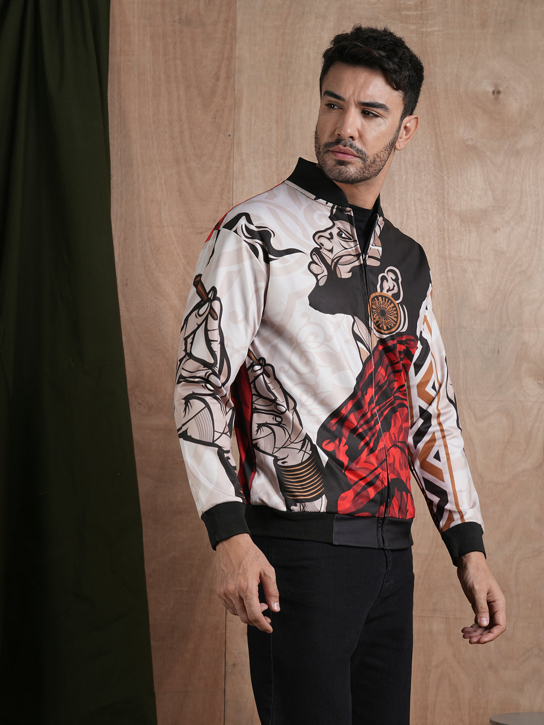 Men Graphic Printed Bomber Jacket