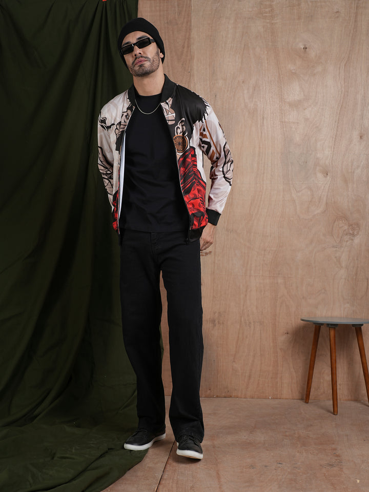 Men Graphic Printed Bomber Jacket