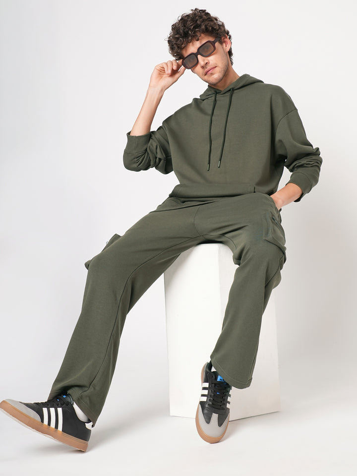Street Style Men Co-ord Set - Olive Green
