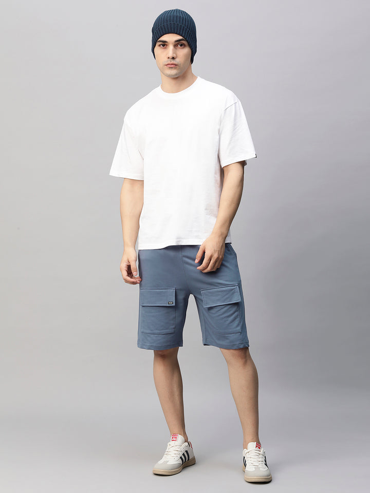 Mens Cargo Shorts - Denim Blue