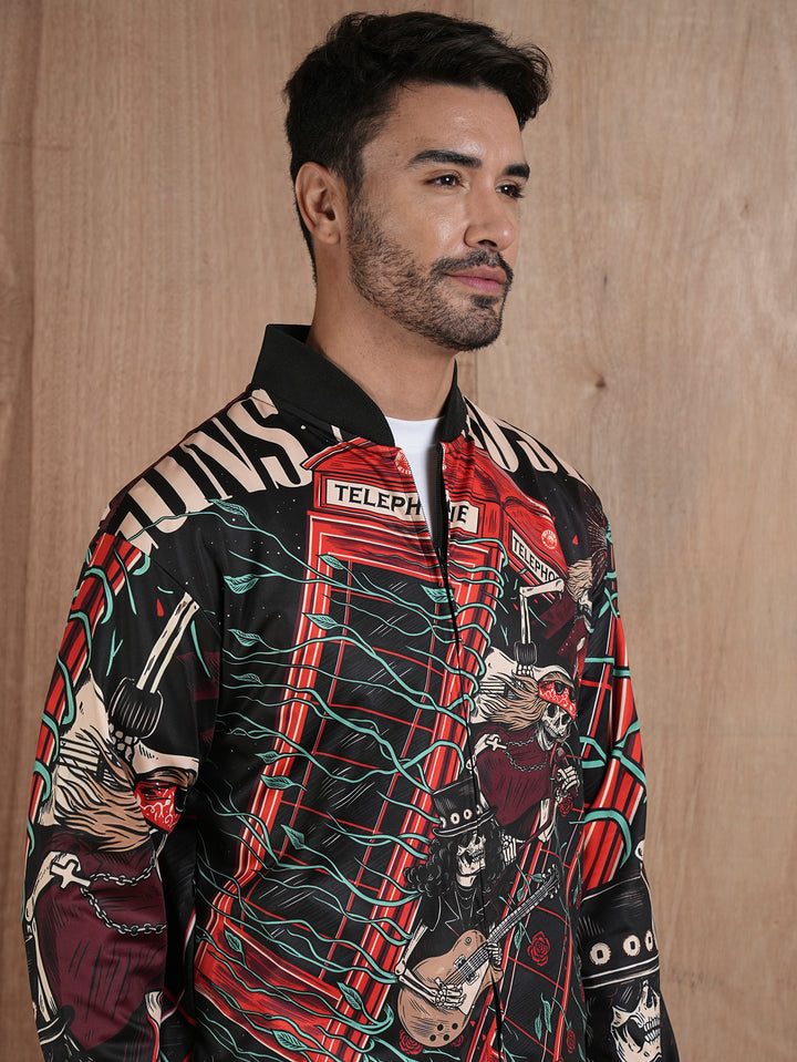 Men Graphic Printed Bomber Jacket