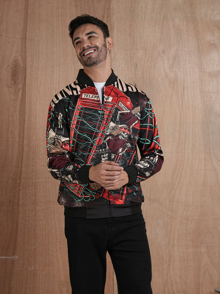 Men Graphic Printed Bomber Jacket