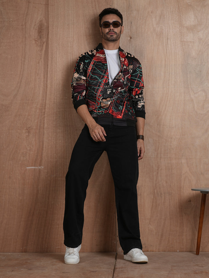 Men Graphic Printed Bomber Jacket