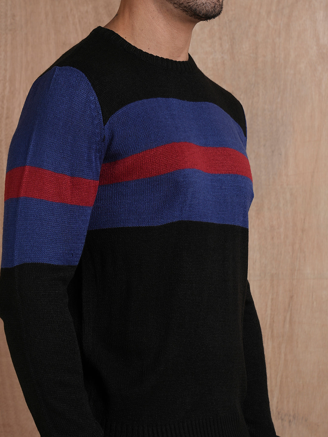 Bold Stripe Classic Knitted Men Pullover