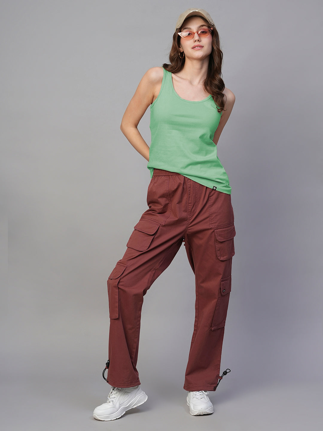 Solid Women Tank Top - Mint Green