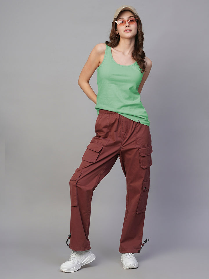 Solid Women Tank Top - Mint Green