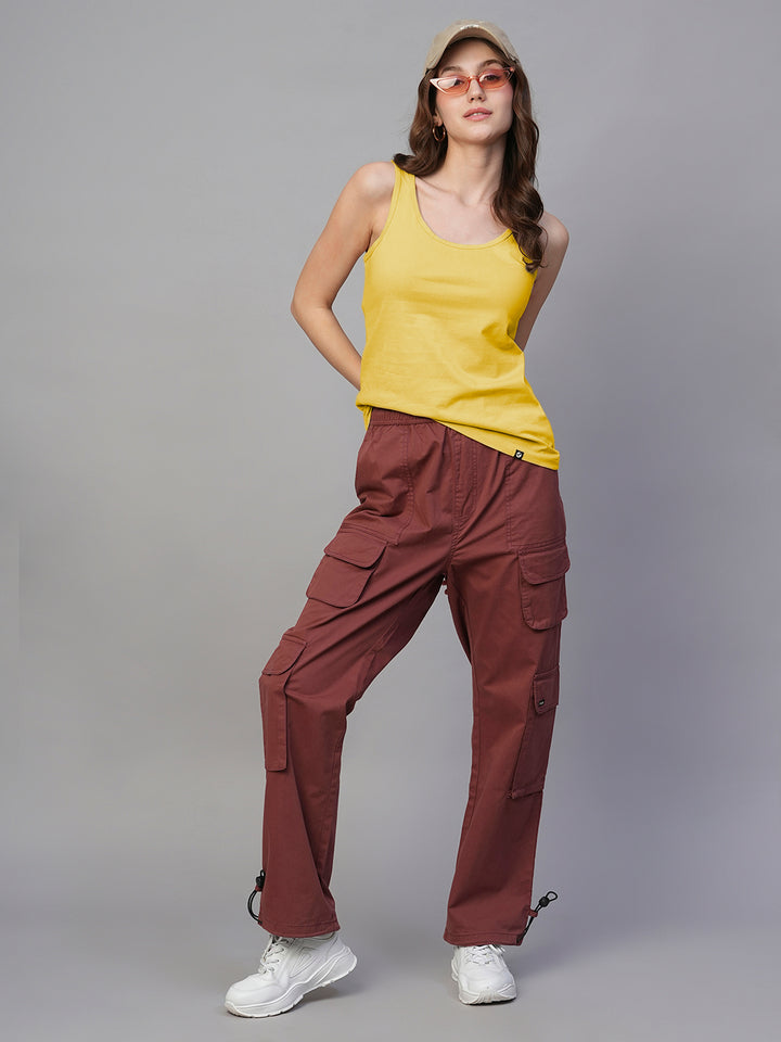 Solid Women Tank Top - Pineapple Yellow