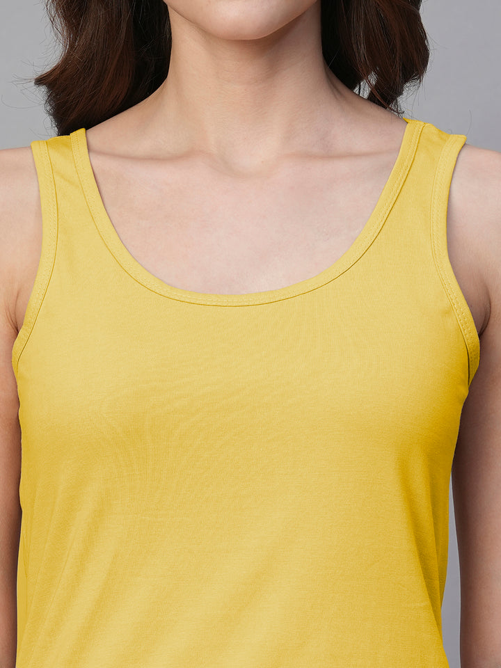 Solid Women Tank Top - Pineapple Yellow