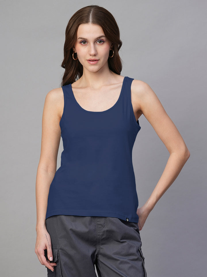 Solid Women Tank Top - Classic Navy