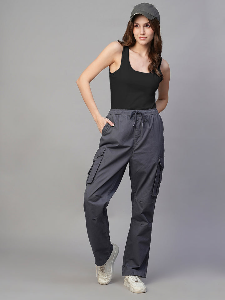 Solid Women Tank Top - Black