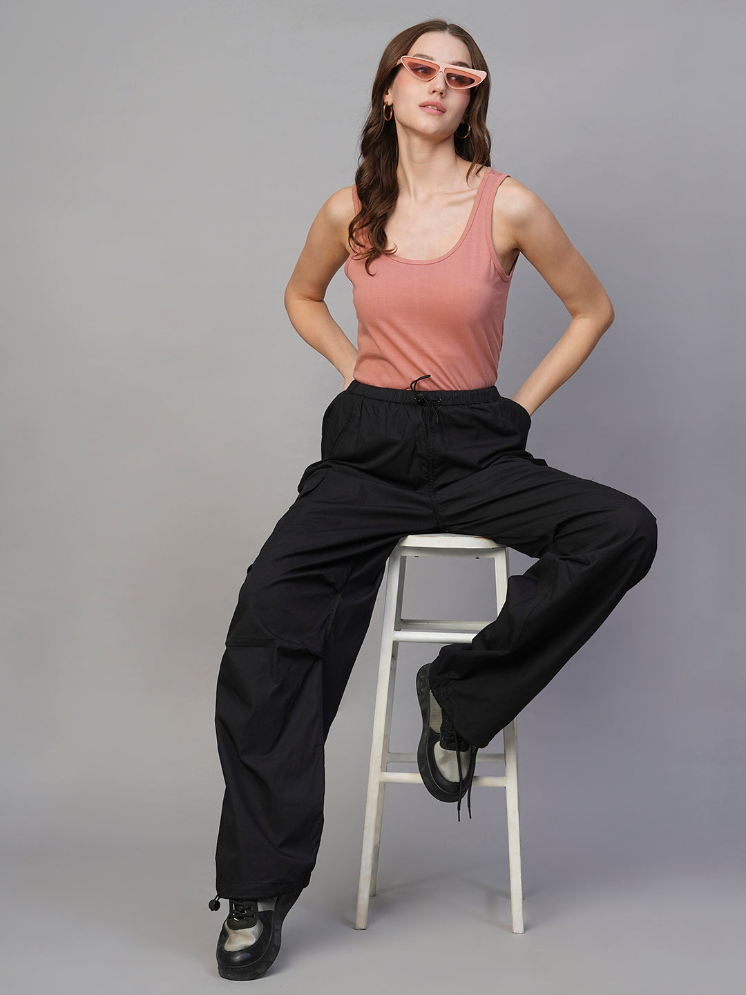 Solid Women Tank Top - Salmon Pink