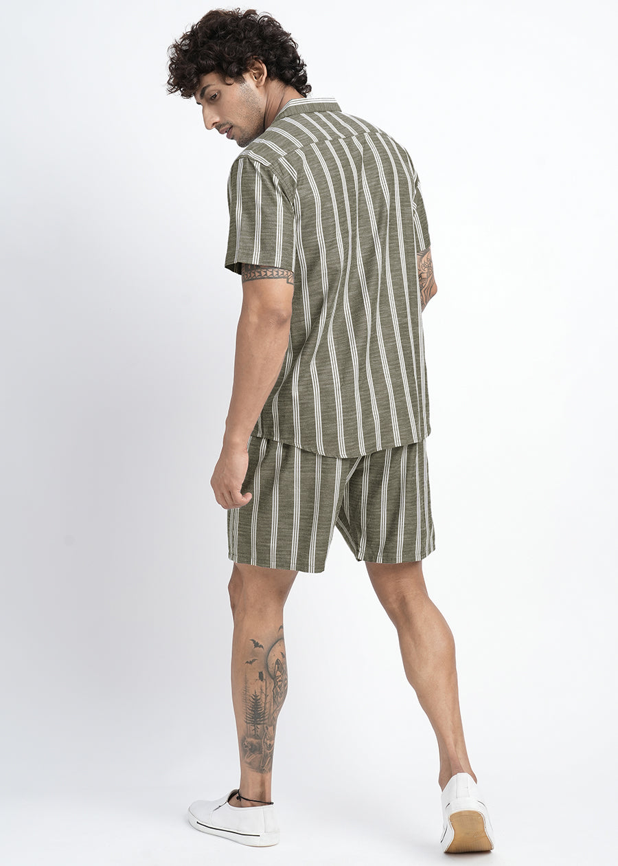 Men Premium Cotton Twill Co-ord Set - Steel Grey