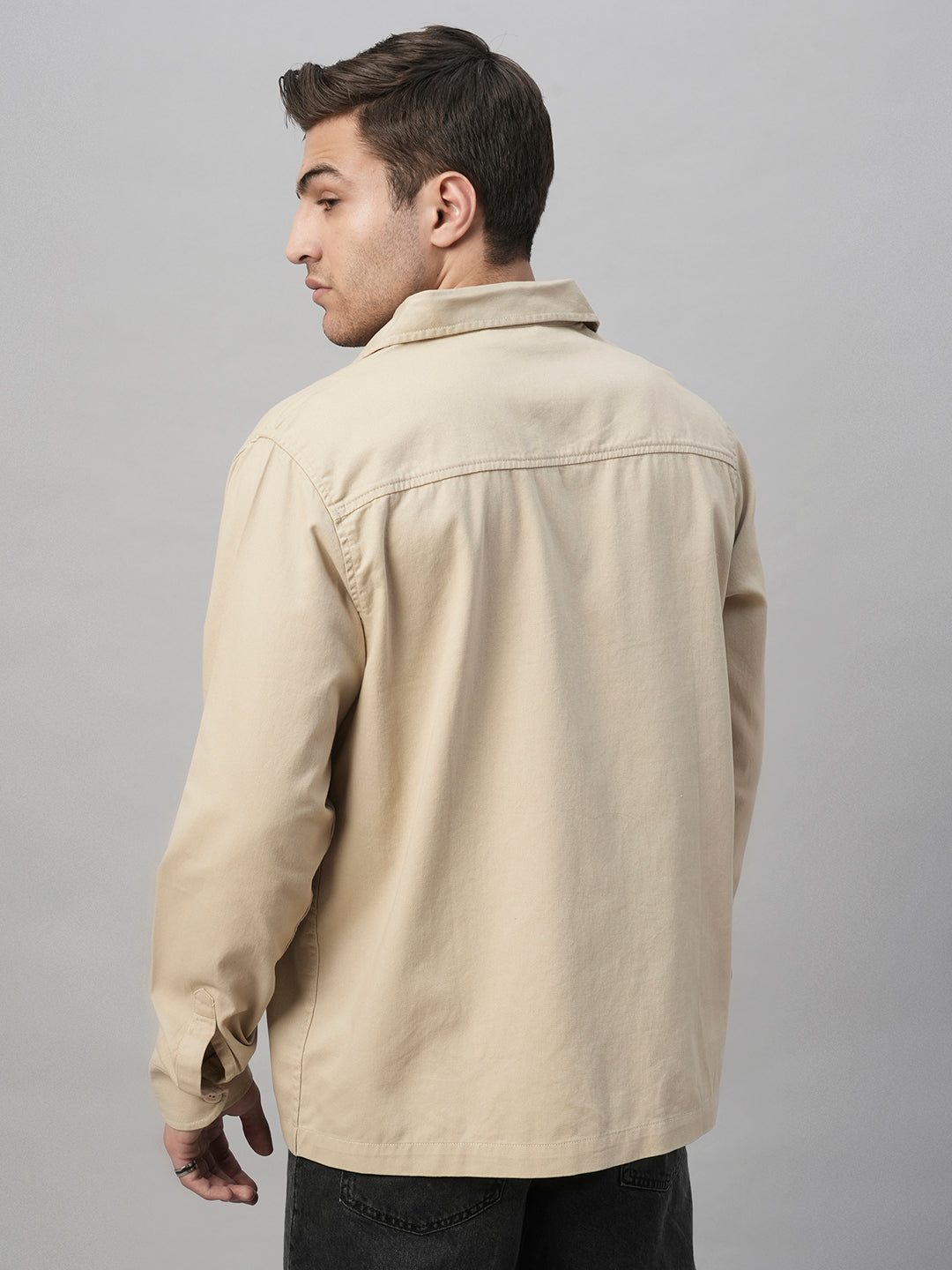 Solid Men Shacket - Off White