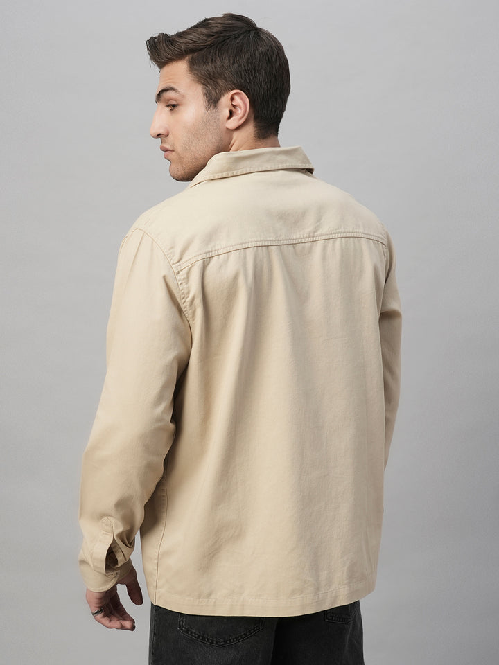 Solid Men Shacket - Off White