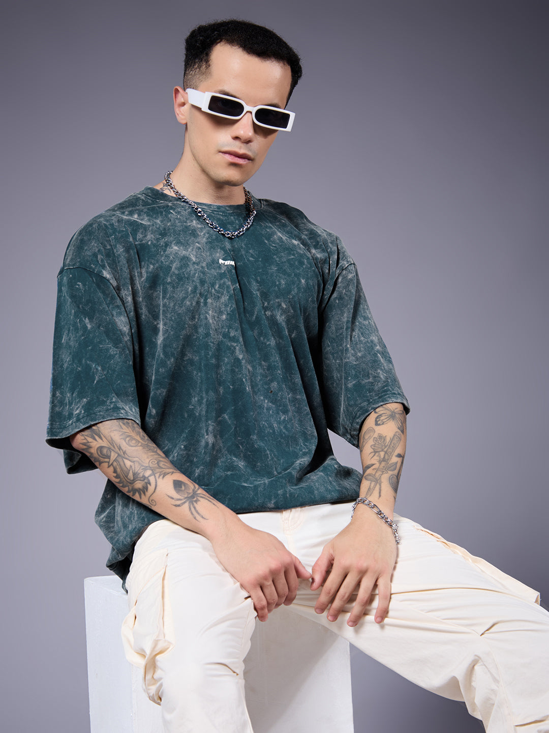 Men Retro Washed Oversized T-Shirt