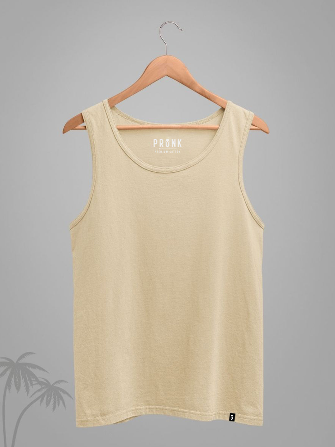 Solid Men Vest - Beige