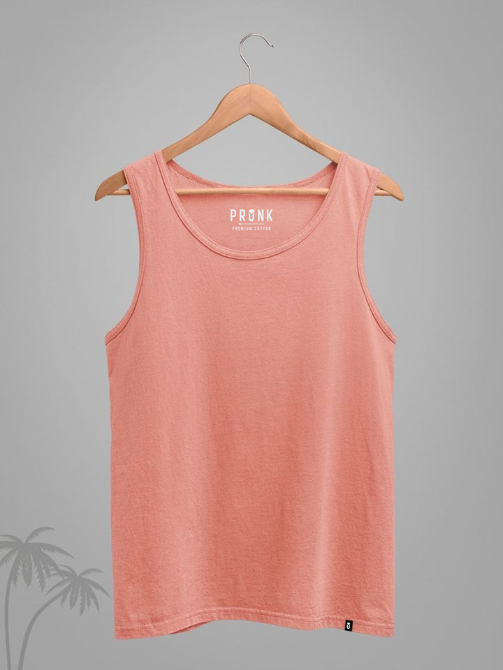 Solid Men Vest - Salmon Pink