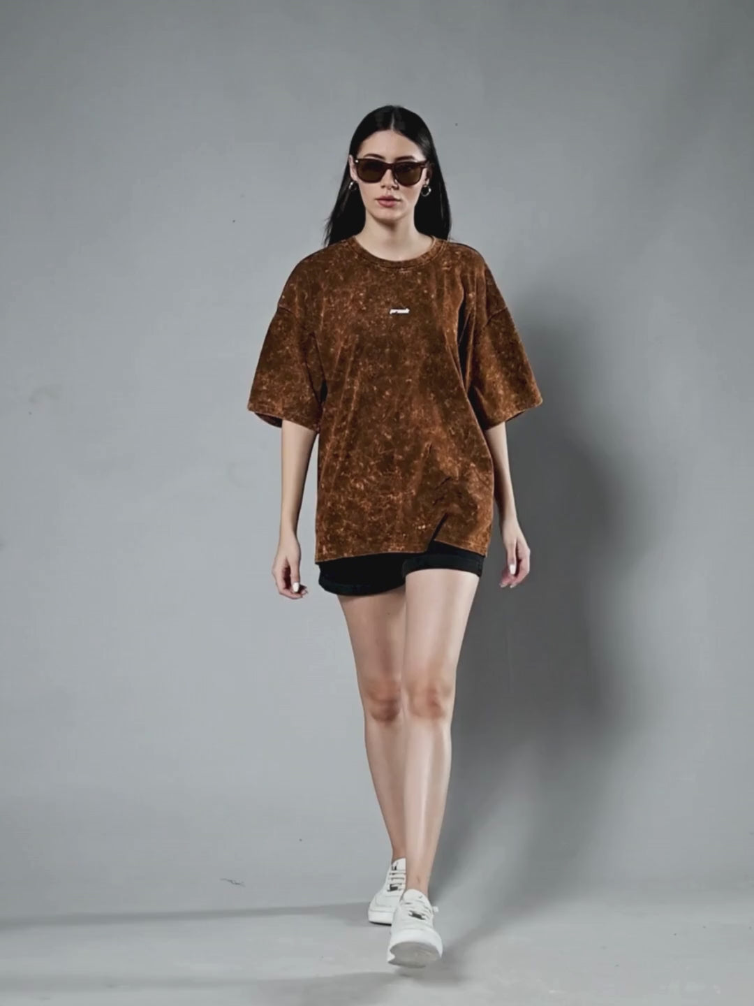 Women Retro Washed Oversized T-Shirt