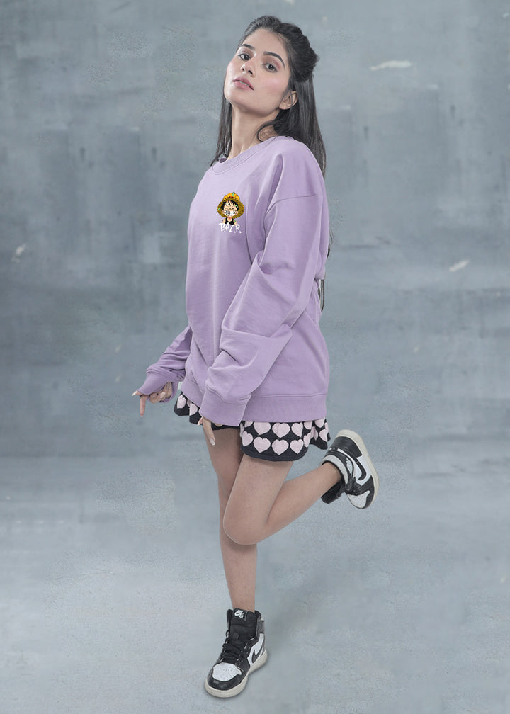 Luffy One Piece Women Drop Shoulder Sweatshirt | Pronk