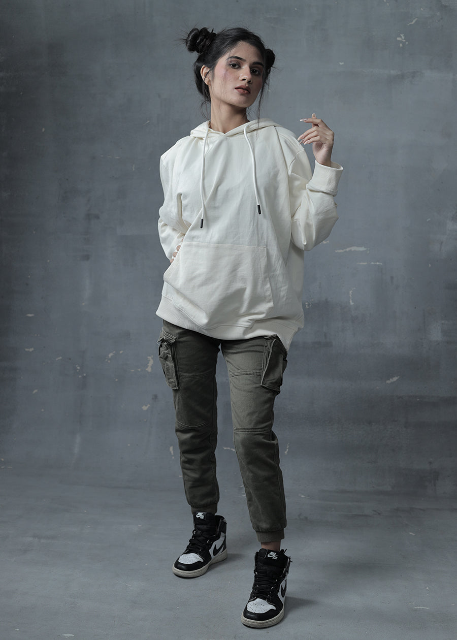 The Stones Printed Off White Oversized Hoodie Womens | Pronk