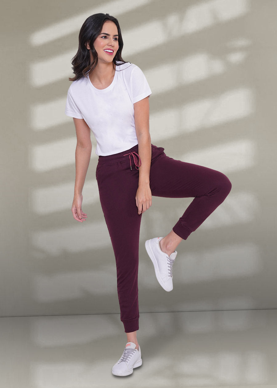 French Terry Jogger for Women Wine
