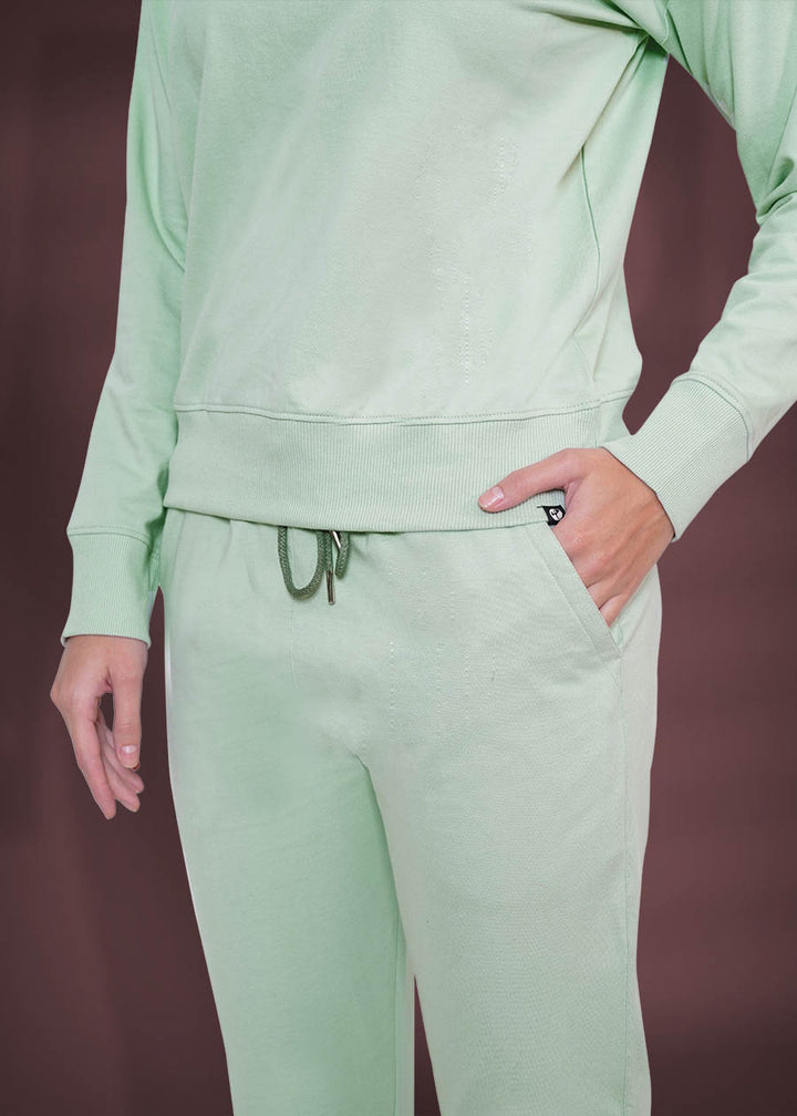 Women Solid Co-ord Set Coral Green