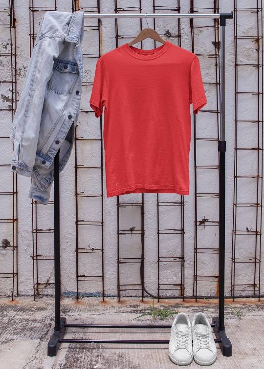 Solid Men Half Sleeve T-Shirt - Candy Red