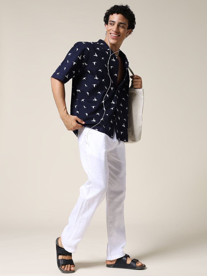 Mens Half Sleeve Casual Shirt  – Navy