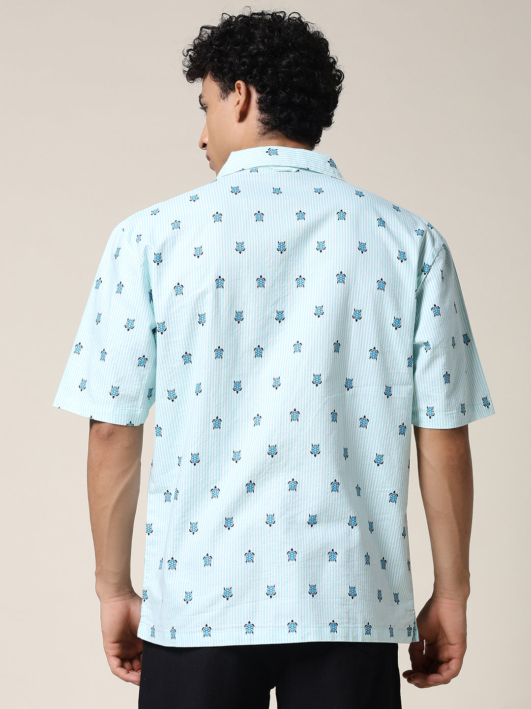 Mens Half Sleeve Casual Shirt  – Aqua Green