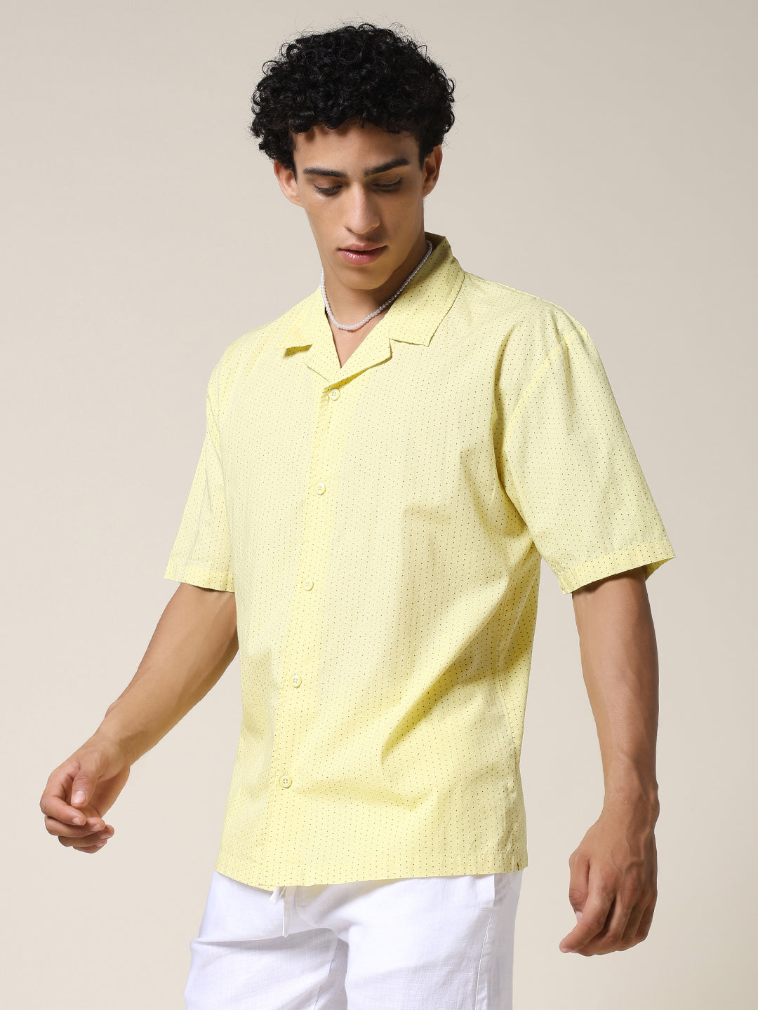 Mens Half Sleeve Casual Shirt  – Yellow