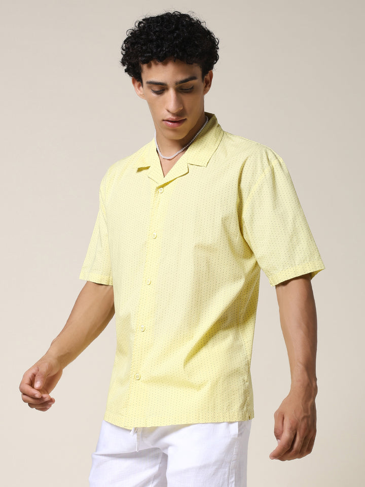 Mens Half Sleeve Casual Shirt  – Yellow