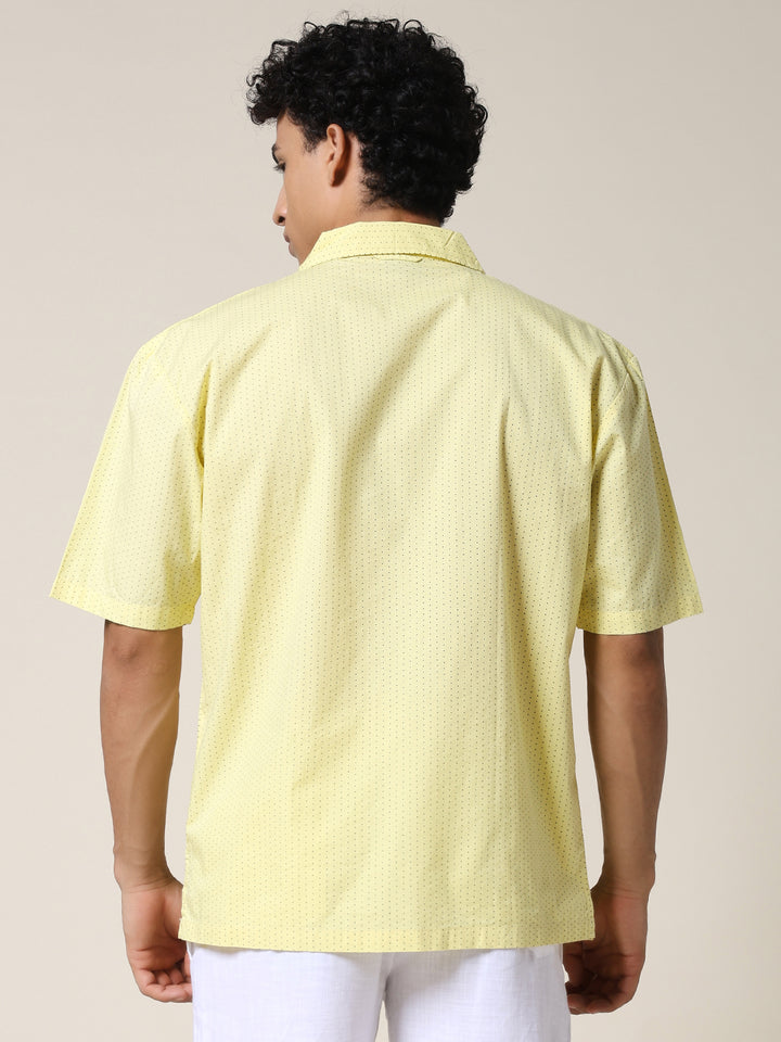 Mens Half Sleeve Casual Shirt  – Yellow