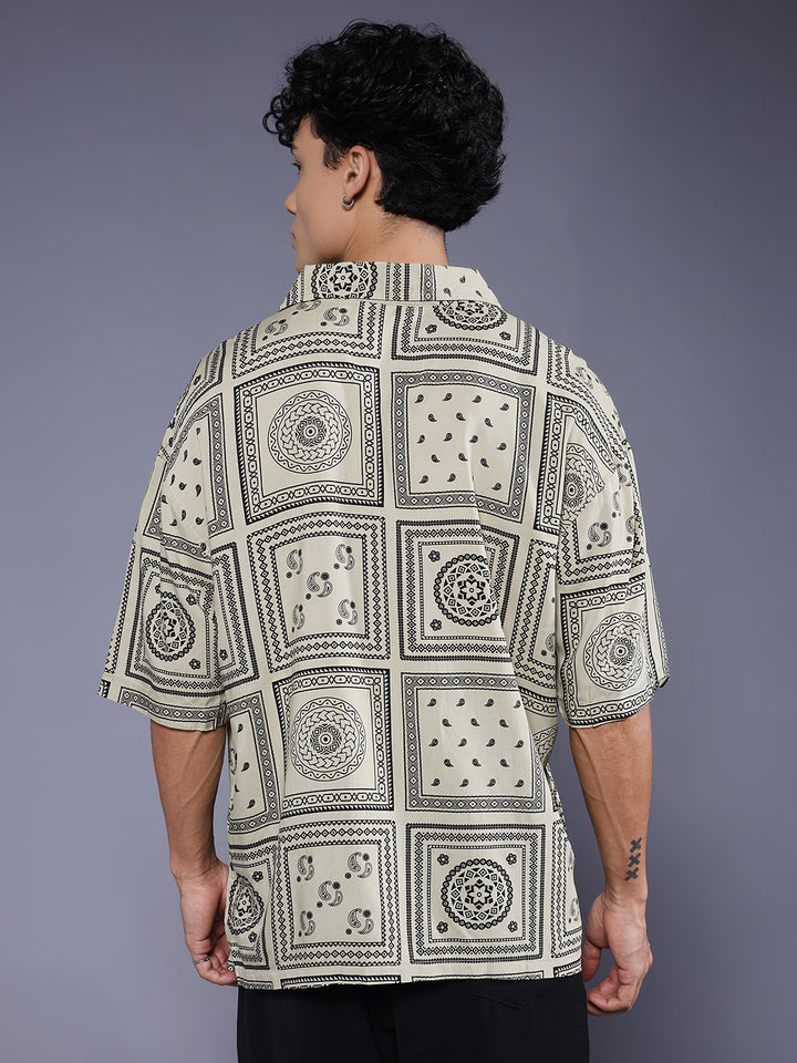 Mens Half Sleeve Casual Shirt  – Beige