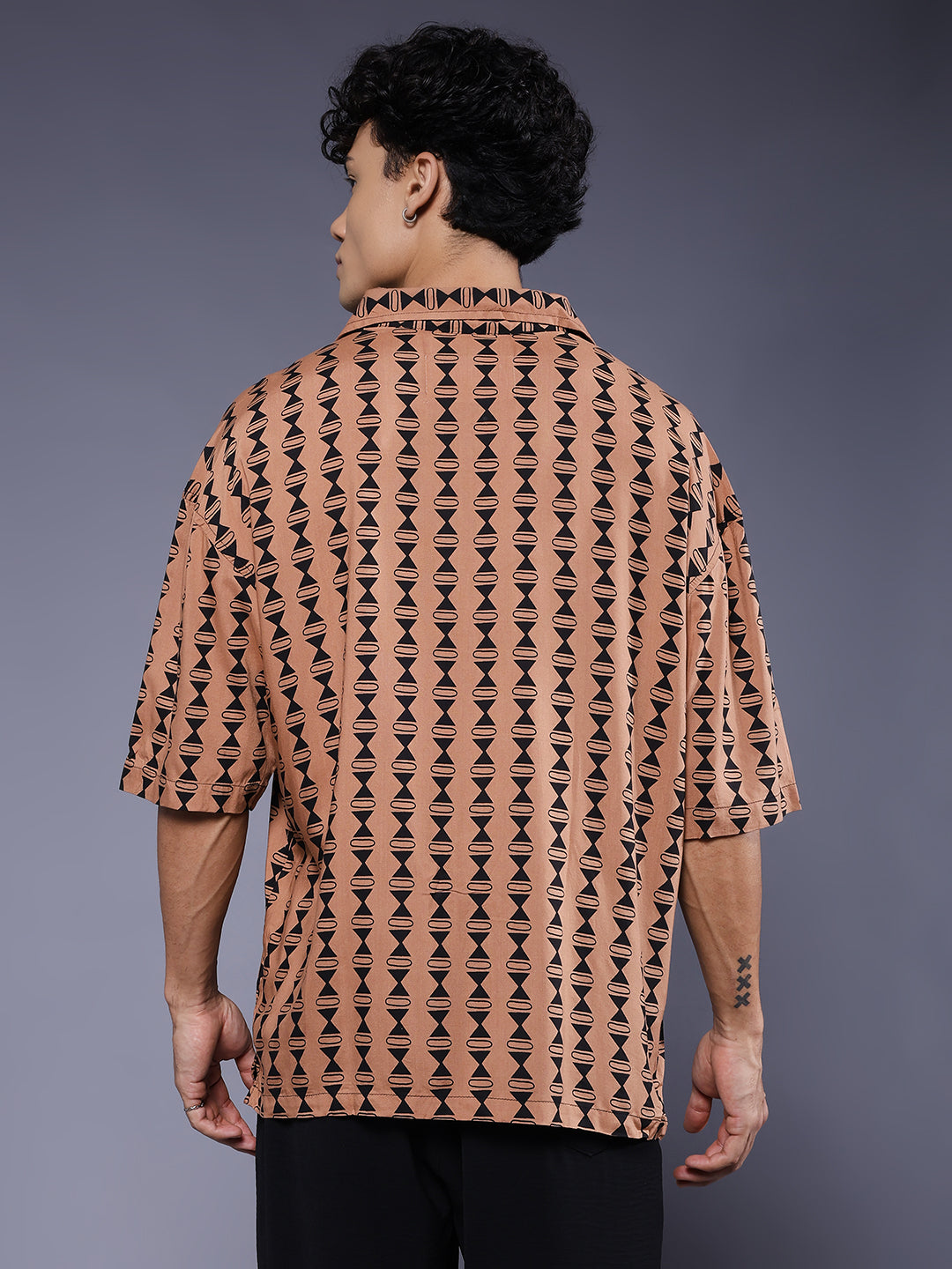 Mens Half Sleeve Casual Shirt  – Brown