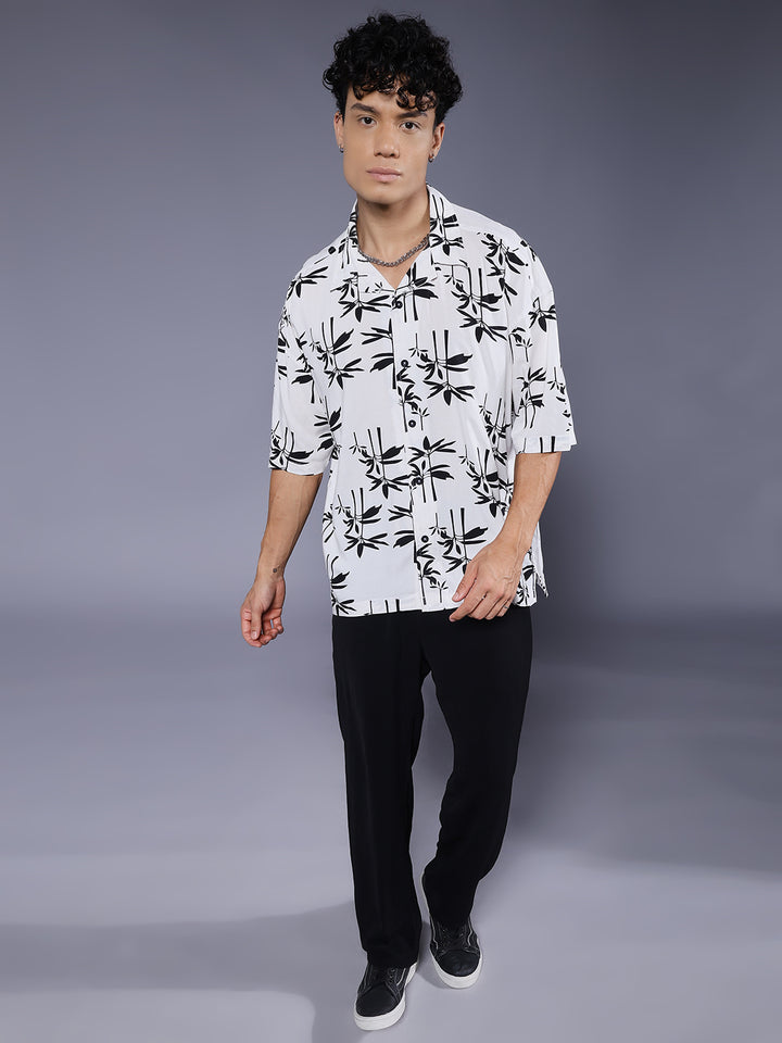 Mens Half Sleeve Casual Shirt  – White