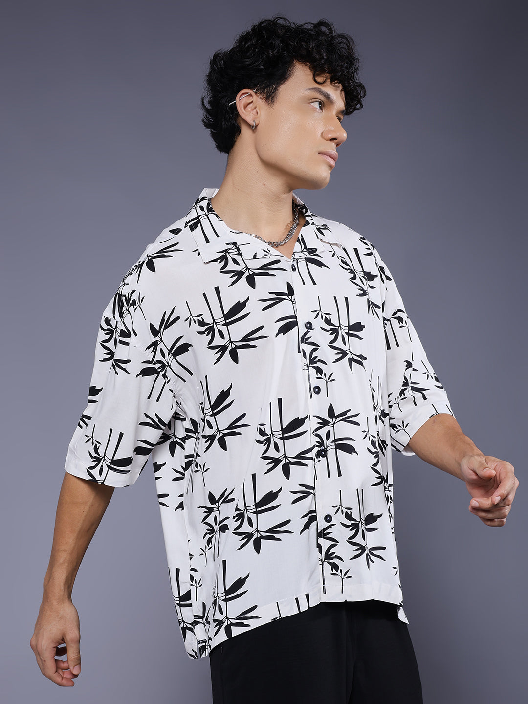 Mens Half Sleeve Casual Shirt  – White