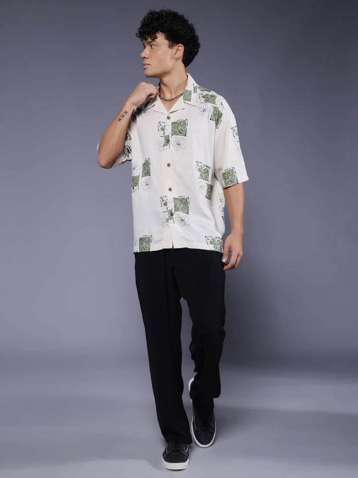 Mens Half Sleeve Casual Shirt  – Off White