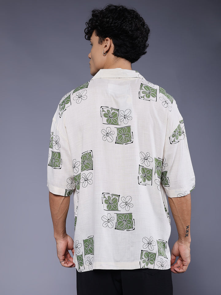 Mens Half Sleeve Casual Shirt  – Off White