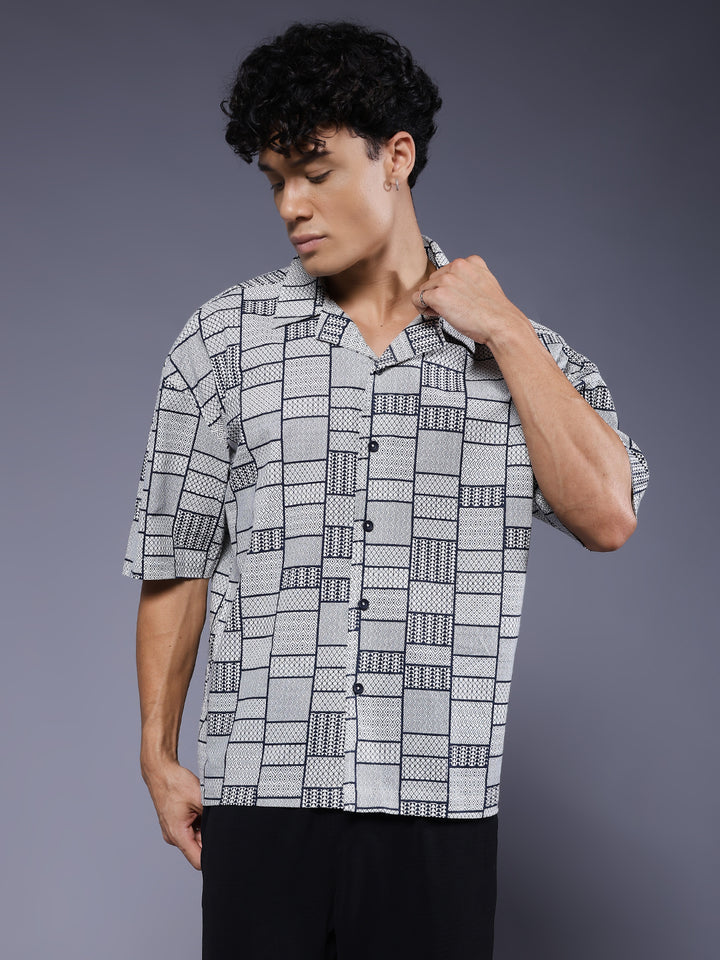 Mens Half Sleeve Casual Shirt  – White