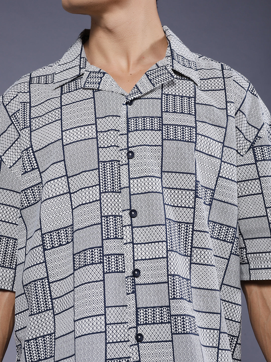 Mens Half Sleeve Casual Shirt  – White